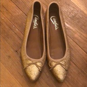 Candies brand gold sparkle flats